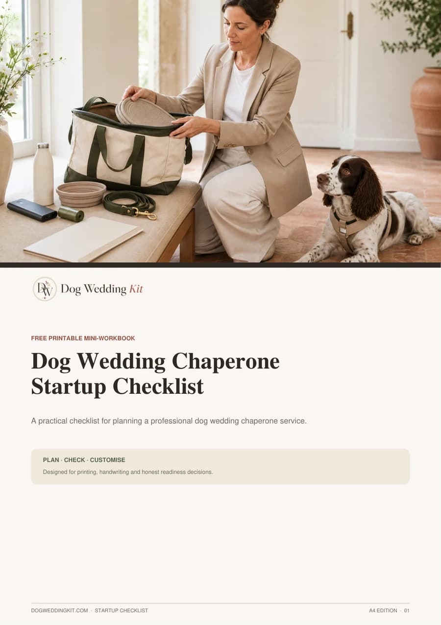 Cover of the free Dog Wedding Chaperone Startup Checklist