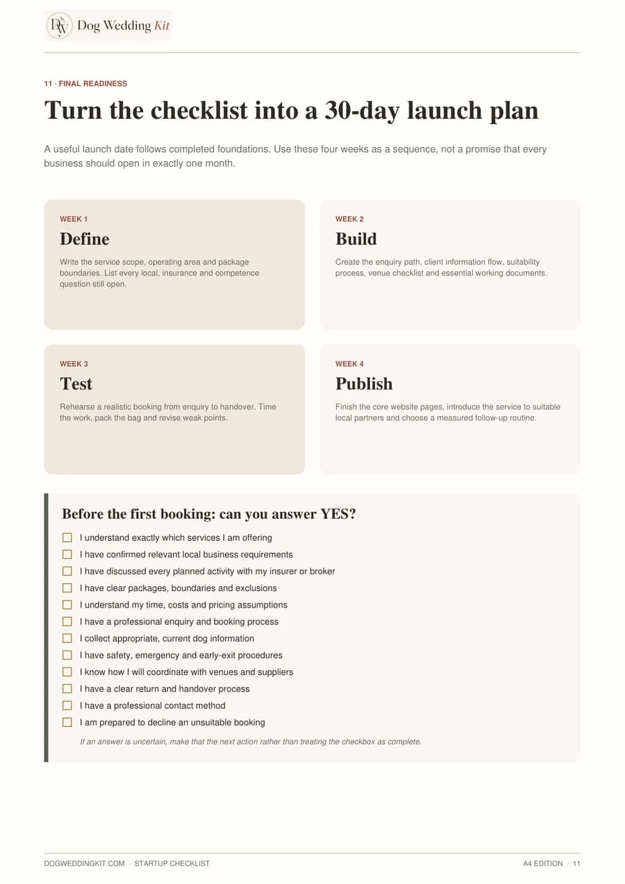Final readiness and 30-day plan page preview