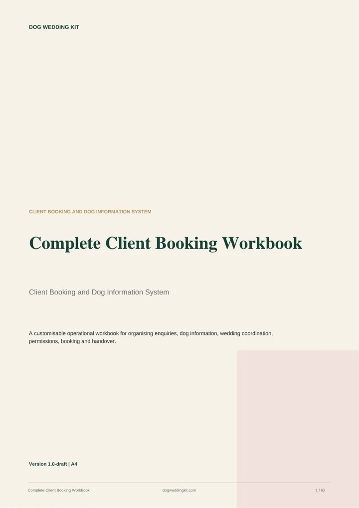 Complete Client Booking Workbook cover