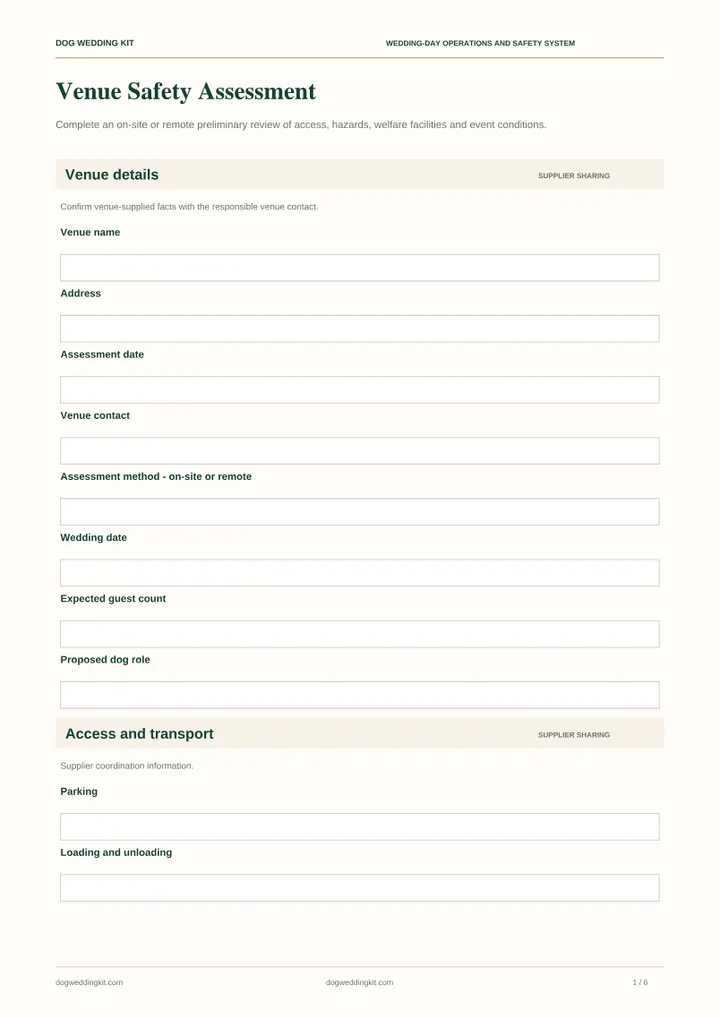 Venue Safety Assessment preview